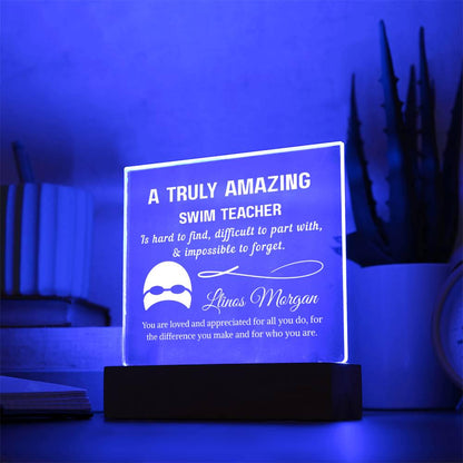 Swim Teacher Gift Personalized Plaque – Gift for Swim Instructor – view 4