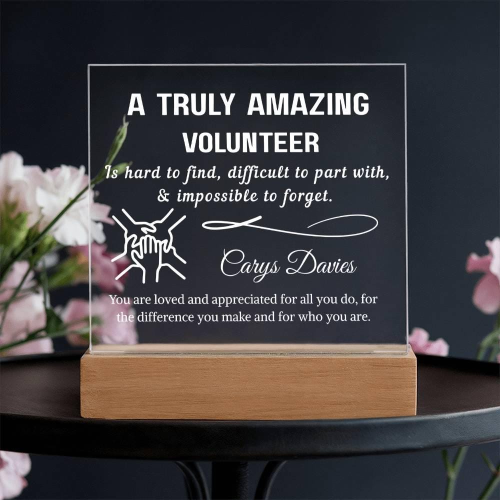 Volunteer Appreciation Personalized Acrylic Plaque – School Volunteer – view 3