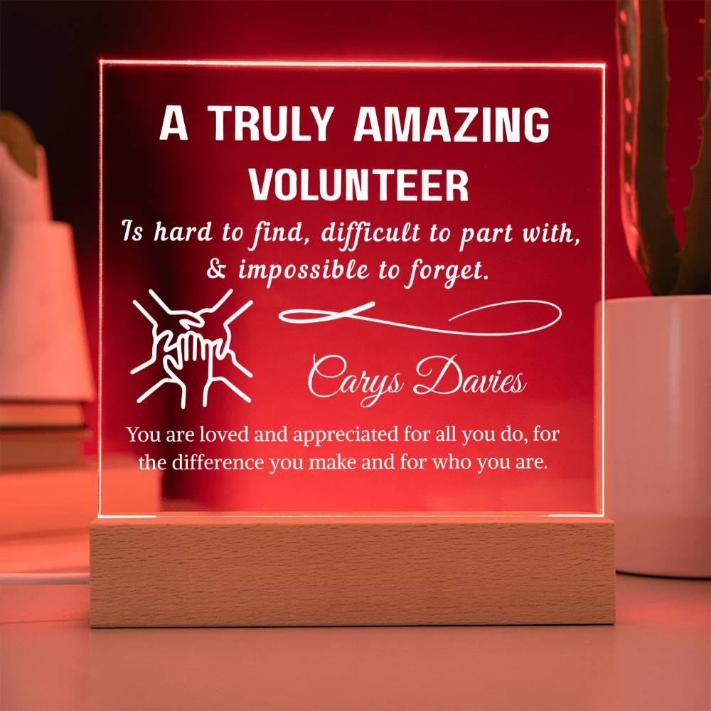 Volunteer Appreciation Personalized Acrylic Plaque – School Volunteer – view 4