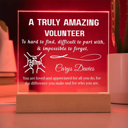 Volunteer Appreciation Personalized Acrylic Plaque – School Volunteer – view 4