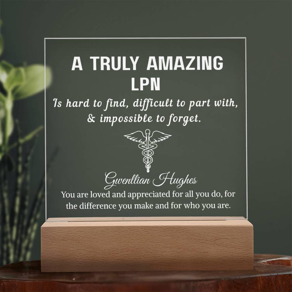 LPN Gift Personalized LED Acrylic Plaque – Gift for Lpn Nurse – view 9