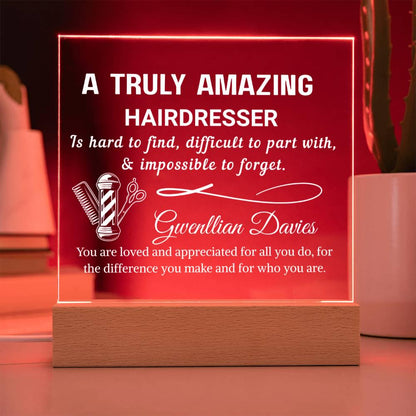 Hairdresser Gift Personalized LED Acrylic Plaque – Birthday Gift – view 6
