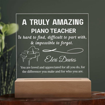 Piano Teacher Gift Personalized LED Acrylic Plaque – view 10