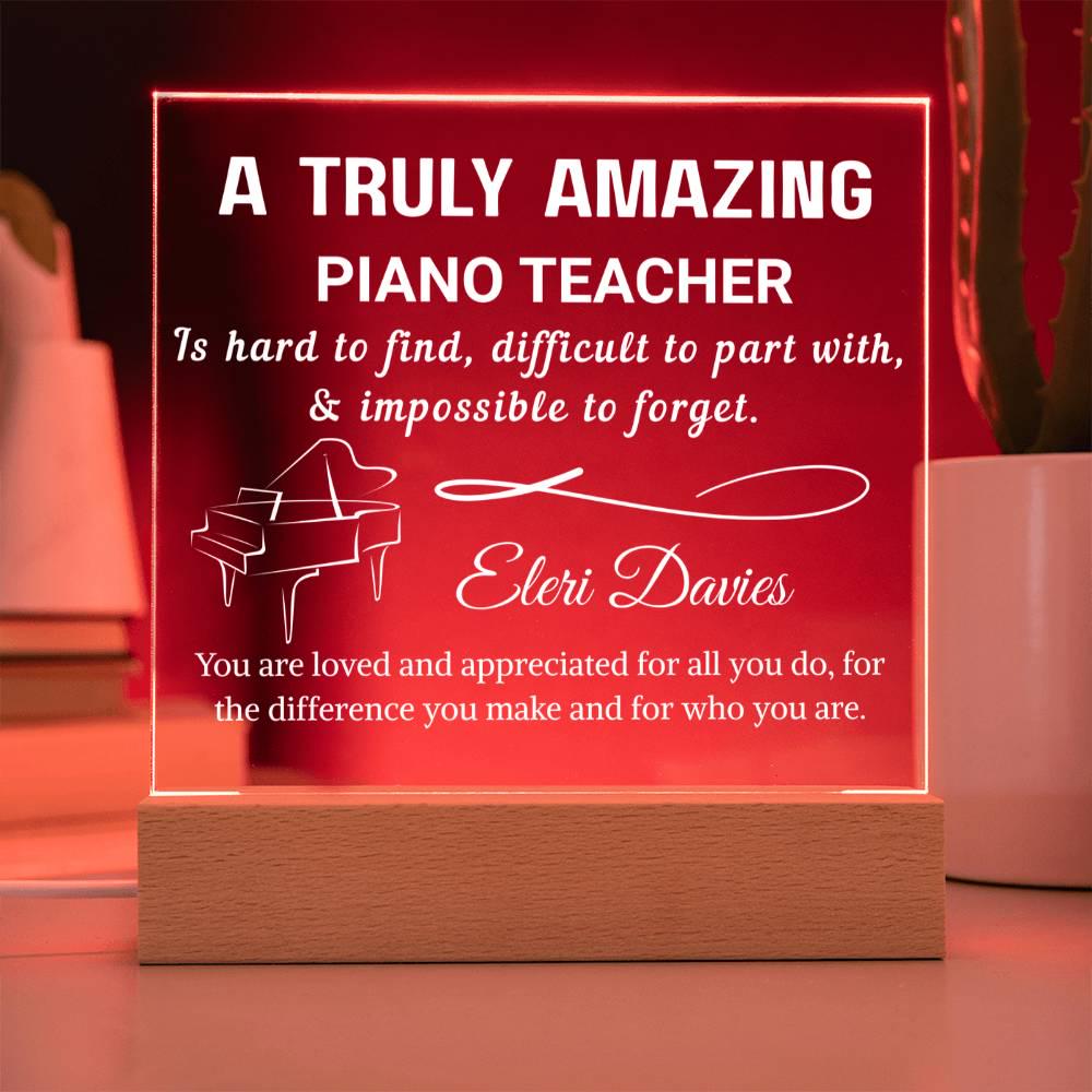 Piano Teacher Gift Personalized LED Acrylic Plaque – view 4