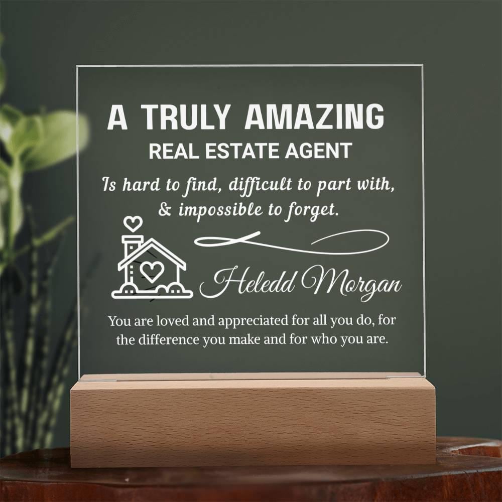 Real Estate Agent Gift Personalized LED Acrylic Plaque – Realtor Team – view 9