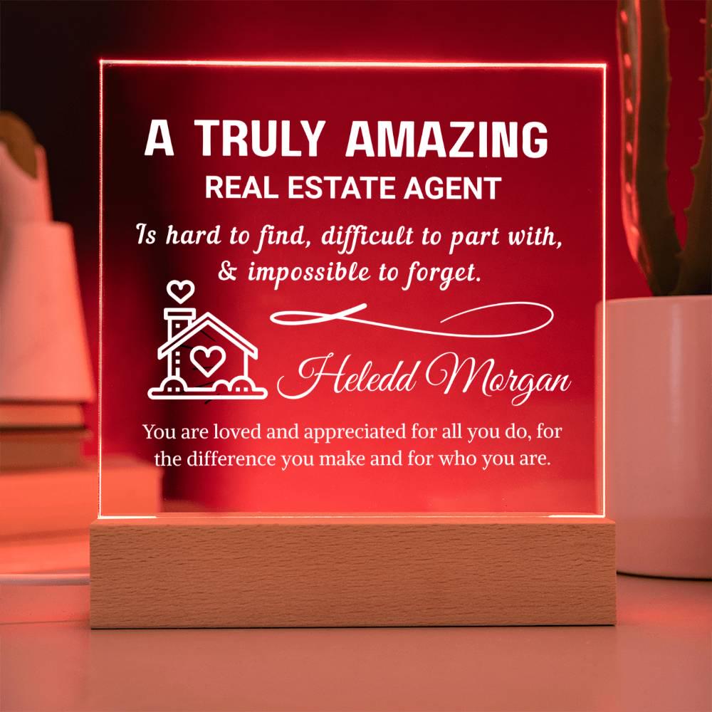 Real Estate Agent Gift Personalized LED Acrylic Plaque – Realtor Team – view 5