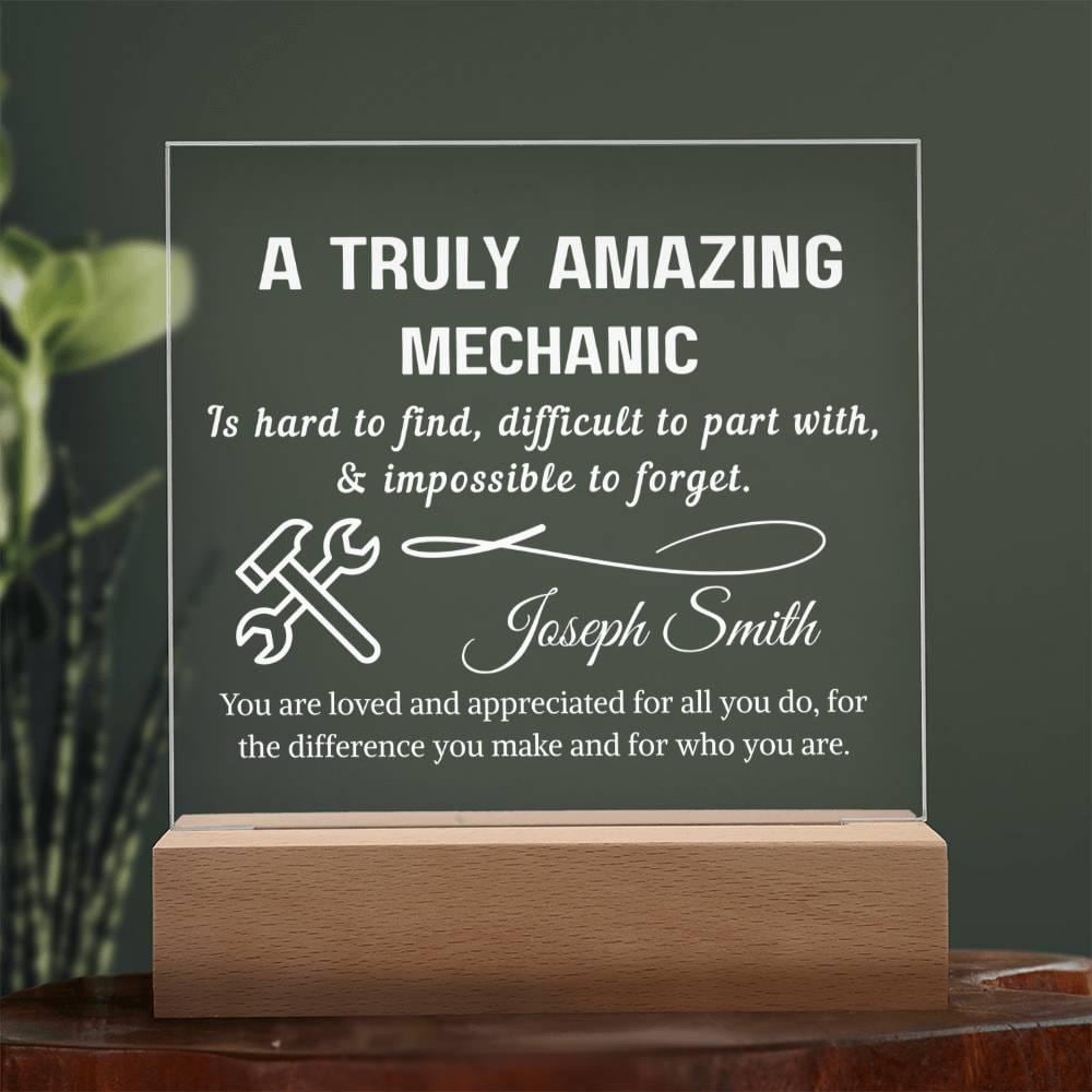 Mechanic Gift Personalized LED Acrylic Plaque – Gift for Auto – view 9