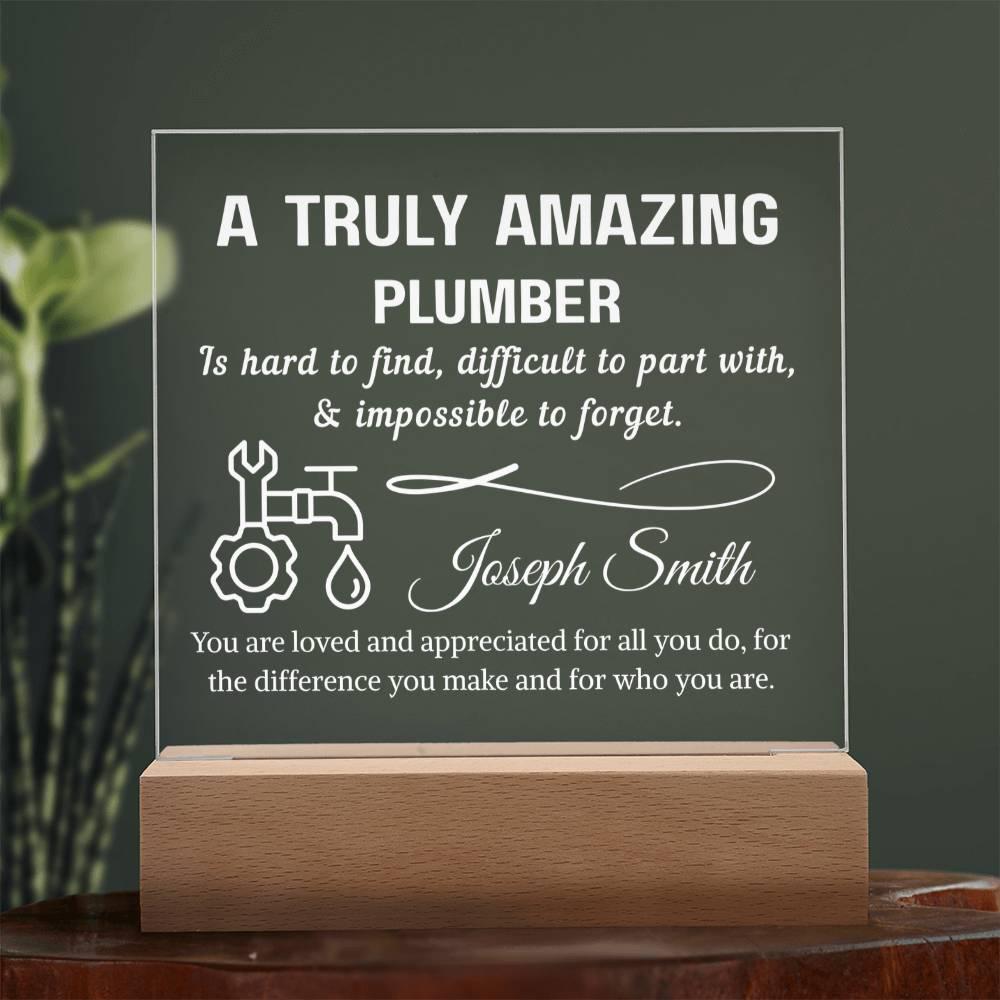 Plumber Gift Personalized LED Acrylic Plaque – Gift for Plumber Dad – view 9