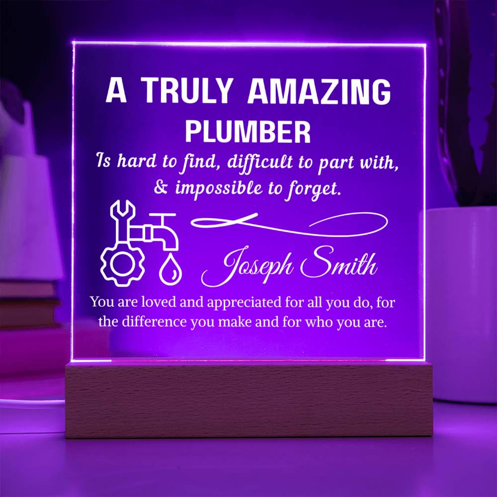 Plumber Gift Personalized LED Acrylic Plaque – Gift for Plumber Dad – view 8