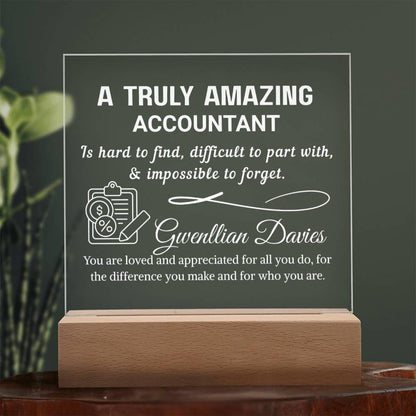 Accountant Gift Personalized LED Acrylic Plaque – Gift for CPA – view 9