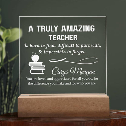 Teacher Gift Personalized LED Acrylic Plaque – Back to School – view 9