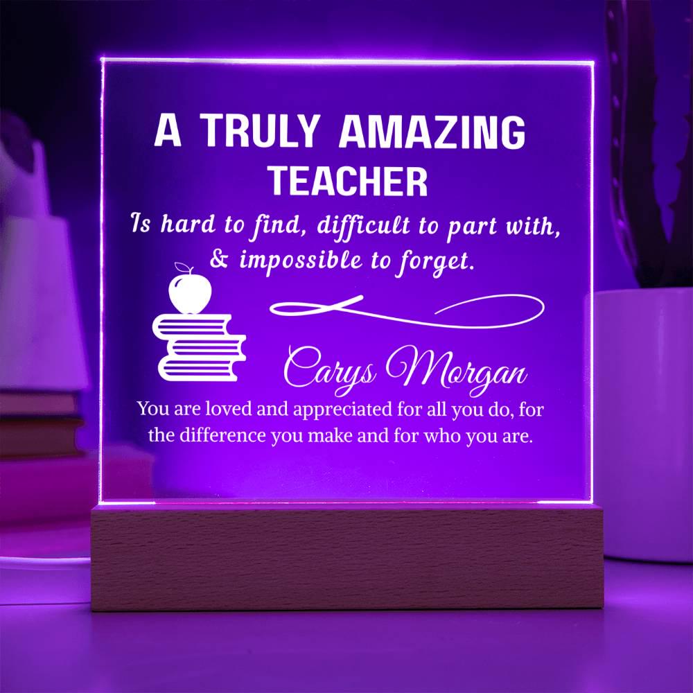 Teacher Gift Personalized LED Acrylic Plaque – Back to School – view 4
