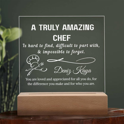 Chef Gift Personalized LED Acrylic Plaque – Culinary Gifts – view 9