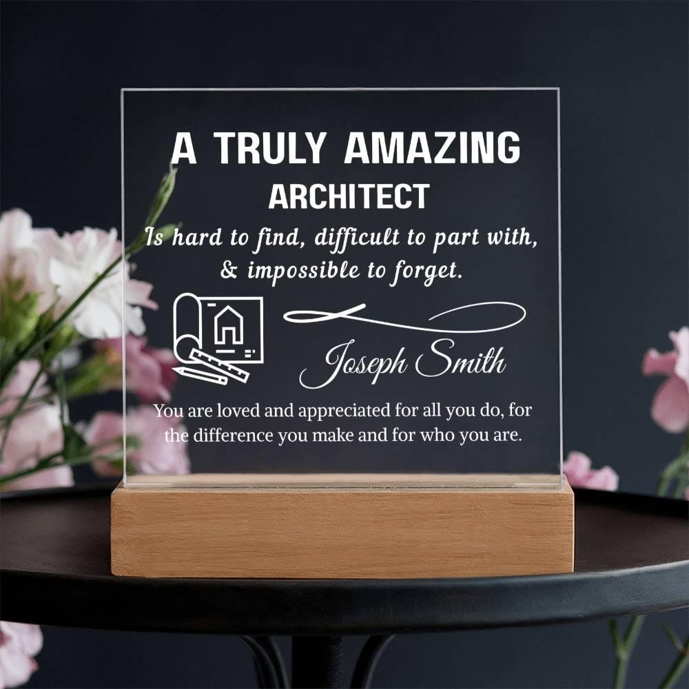 Architect Gift Personalized LED Plaque – Architect Gifts – view 3
