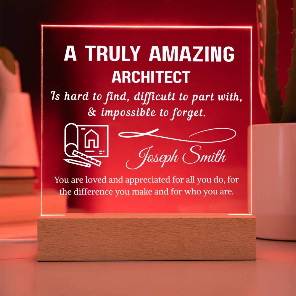 Architect Gift Personalized LED Plaque – Architect Gifts – view 8