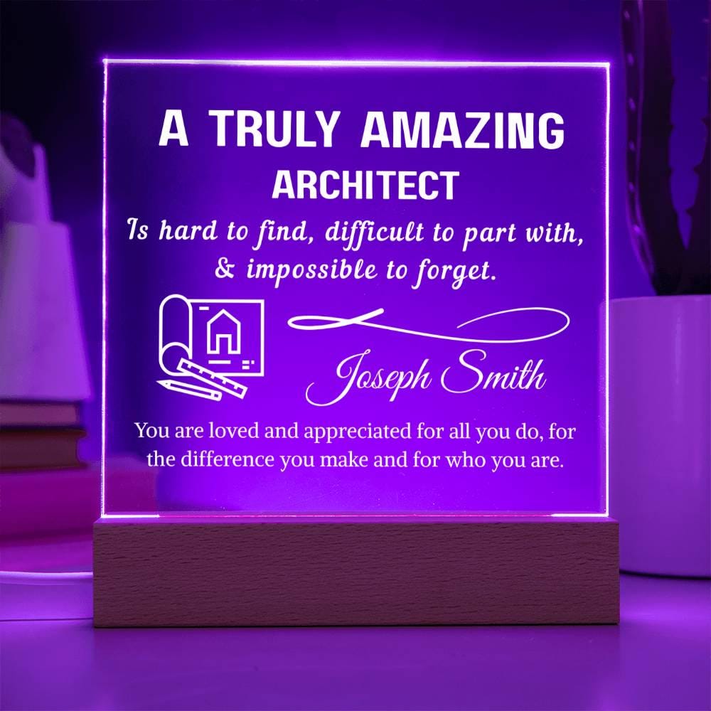 Architect Gift Personalized LED Plaque – Architect Gifts – view 4