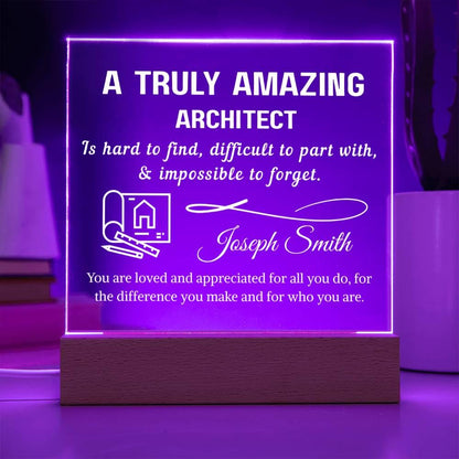 Architect Gift Personalized LED Plaque – Architect Gifts – view 4