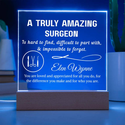 Surgeon Gift Personalized LED Plaque – Oral & Plastic Surgeon Gift – view 2