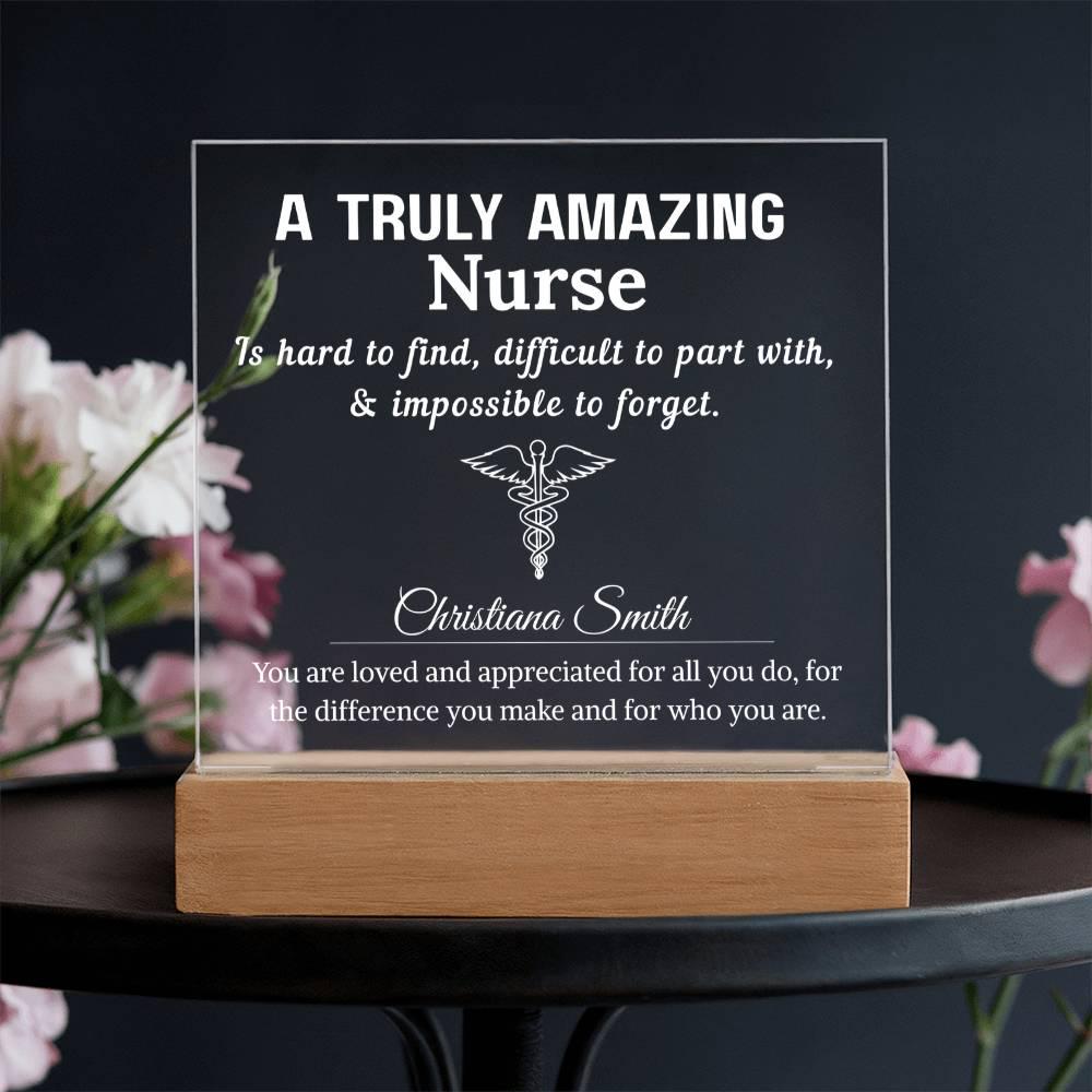 Nurse Gift Personalized LED Acrylic Plaque – Gift for Registered Nurse – view 2