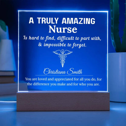 Nurse Gift Personalized LED Acrylic Plaque – Gift for Registered Nurse – view 3