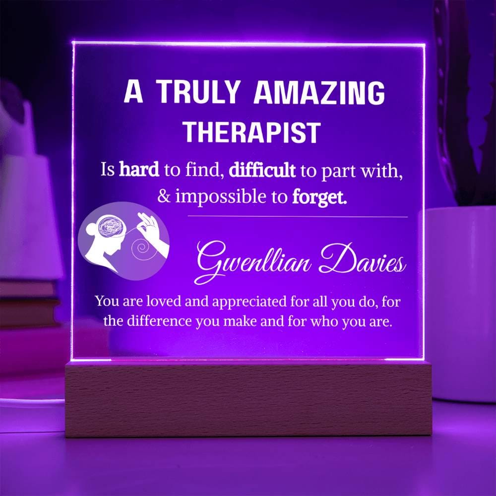 Therapist Gift Personalized LED Acrylic Plaque – Counselor Gift – view 3