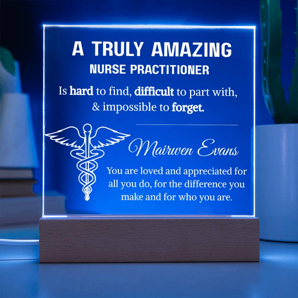 Nurse Practitioner Gift Personalized LED Acrylic Plaque – New NP Gifts – view 4