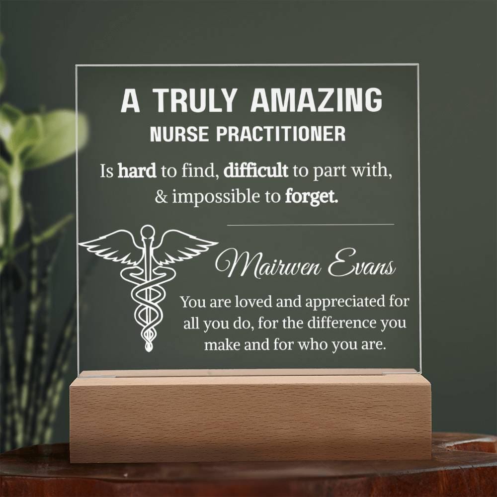 Nurse Practitioner Gift Personalized LED Acrylic Plaque – New NP Gifts – view 9