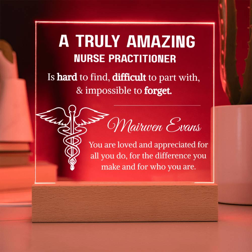 Nurse Practitioner Gift Personalized LED Acrylic Plaque – New NP Gifts – view 8