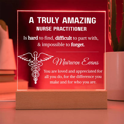 Nurse Practitioner Gift Personalized LED Acrylic Plaque – New NP Gifts – view 8