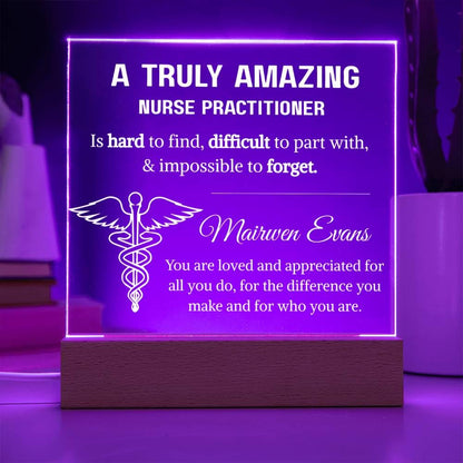 Nurse Practitioner Gift Personalized LED Acrylic Plaque – New NP Gifts – view 3