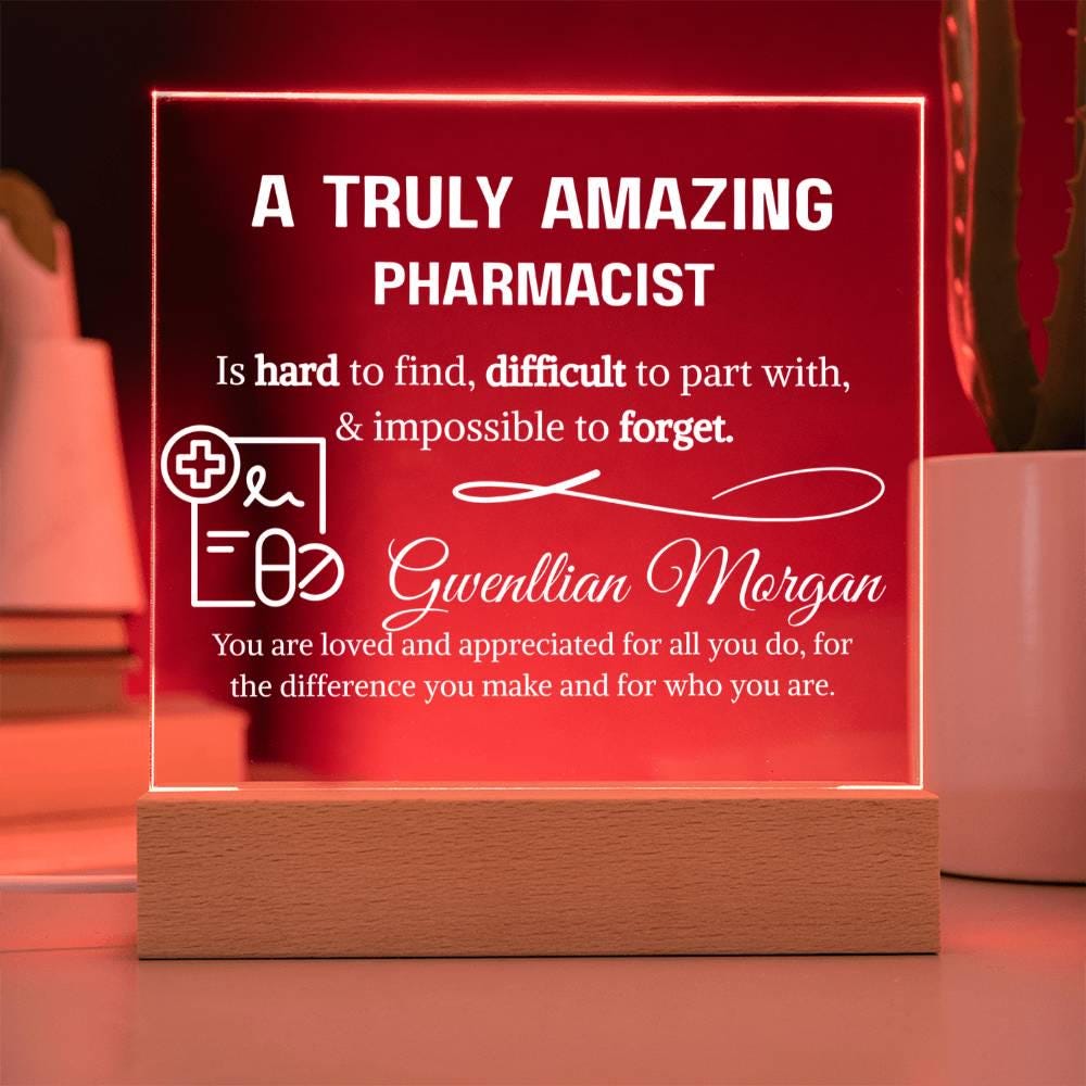 Pharmacist Gift Personalized LED Acrylic Plaque – New Pharmacist Gifts – view 8