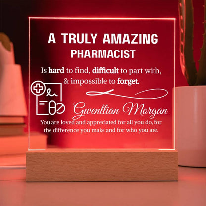 Pharmacist Gift Personalized LED Acrylic Plaque – New Pharmacist Gifts – view 8