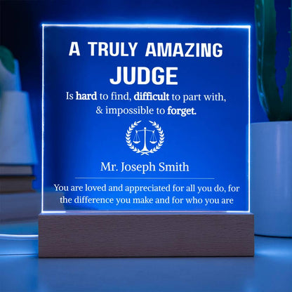 Judge Gift Personalized LED Acrylic Plaque – Birthday Gifts – view 6
