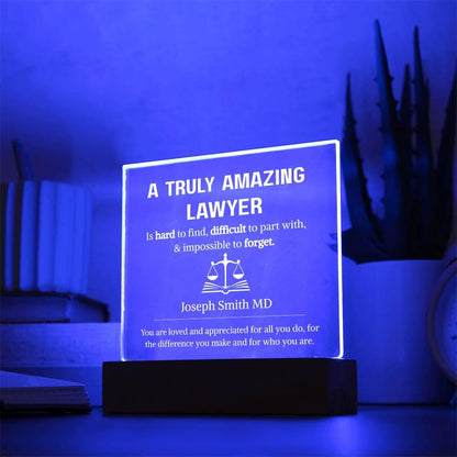 Lawyer Gift Personalized LED Acrylic Plaque – Gifts for Lawyers – view 10