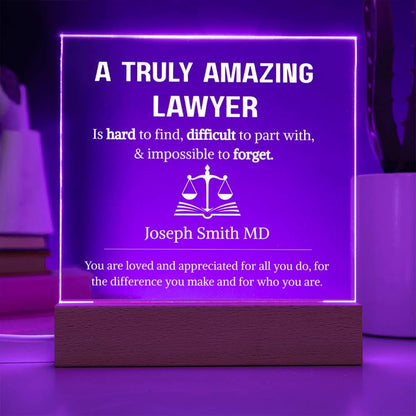 Lawyer Gift Personalized LED Acrylic Plaque – Gifts for Lawyers – view 7