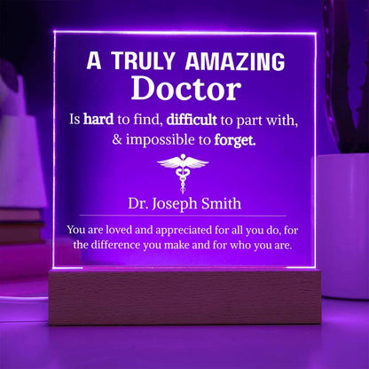 Doctor Gift Personalized LED Acrylic Plaque – Doctor appreciation – view 6