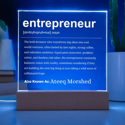Entrepreneur Gift Personalized LED Acrylic Plaque – view 3