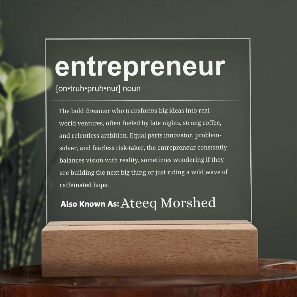 Entrepreneur Gift Personalized LED Acrylic Plaque – view 9