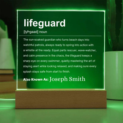 Lifeguard Gift Personalized LED Acrylic Plaque – Pool Lifeguard – view 10