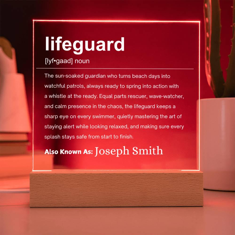 Lifeguard Gift Personalized LED Acrylic Plaque – Pool Lifeguard – view 7