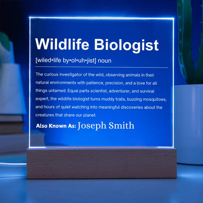 Wildlife Biologist Gift Personalized Definition Acrylic Plaque – view 4