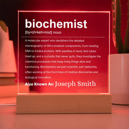 Biochemist Gift Personalized LED Acrylic Plaque – Biochemistry Teacher – view 8
