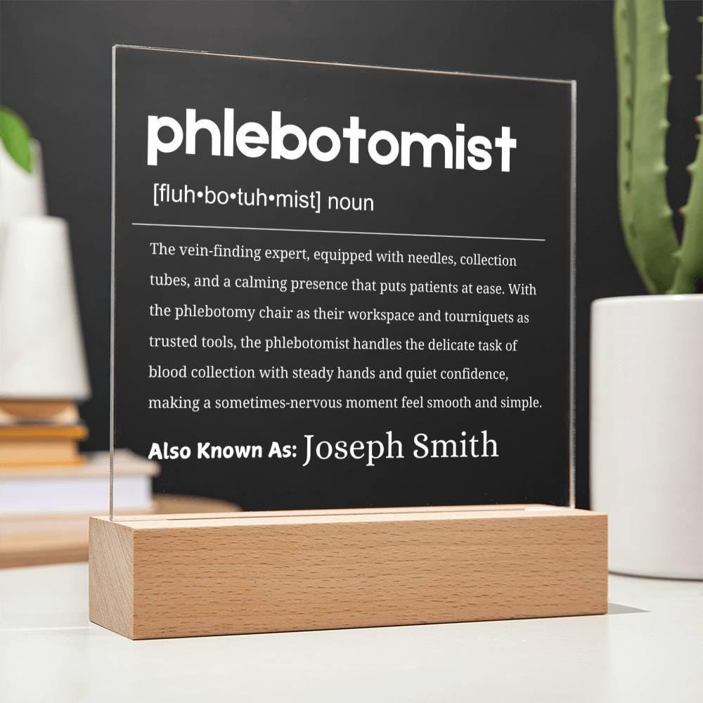 Phlebotomist Gift Personalized LED Acrylic Plaque – Phlebotomy Gifts – view 3