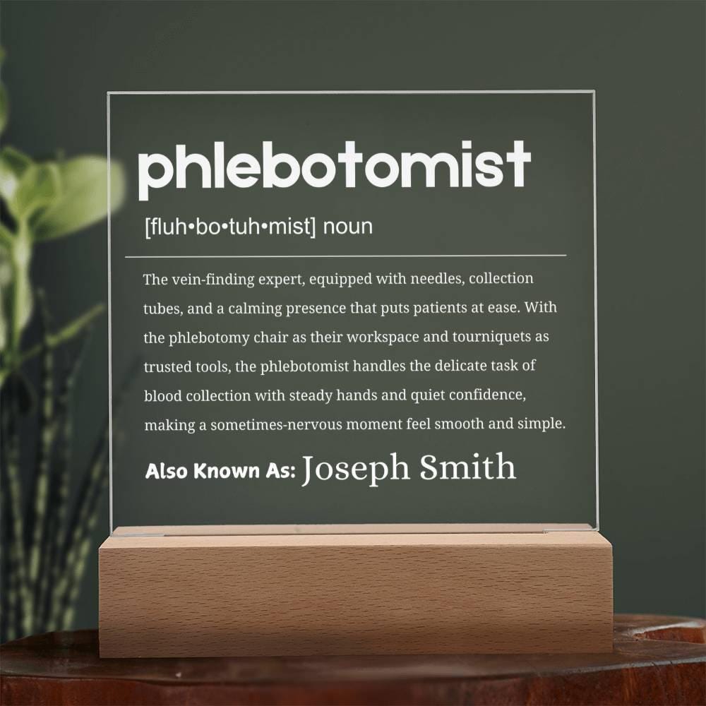 Phlebotomist Gift Personalized LED Acrylic Plaque – Phlebotomy Gifts – view 9
