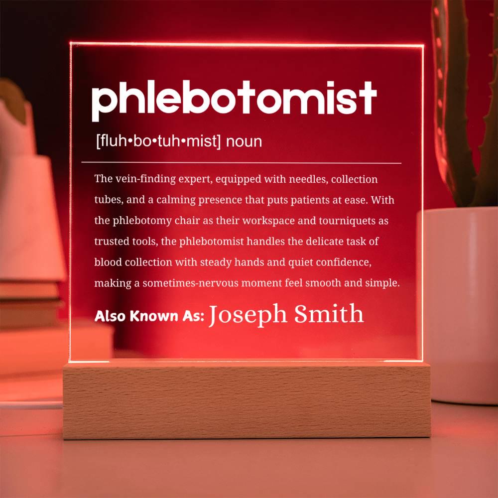 Phlebotomist Gift Personalized LED Acrylic Plaque – Phlebotomy Gifts – view 4