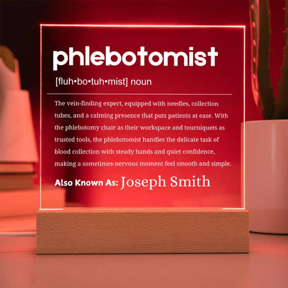 Phlebotomist Gift Personalized LED Acrylic Plaque – Phlebotomy Gifts – view 4