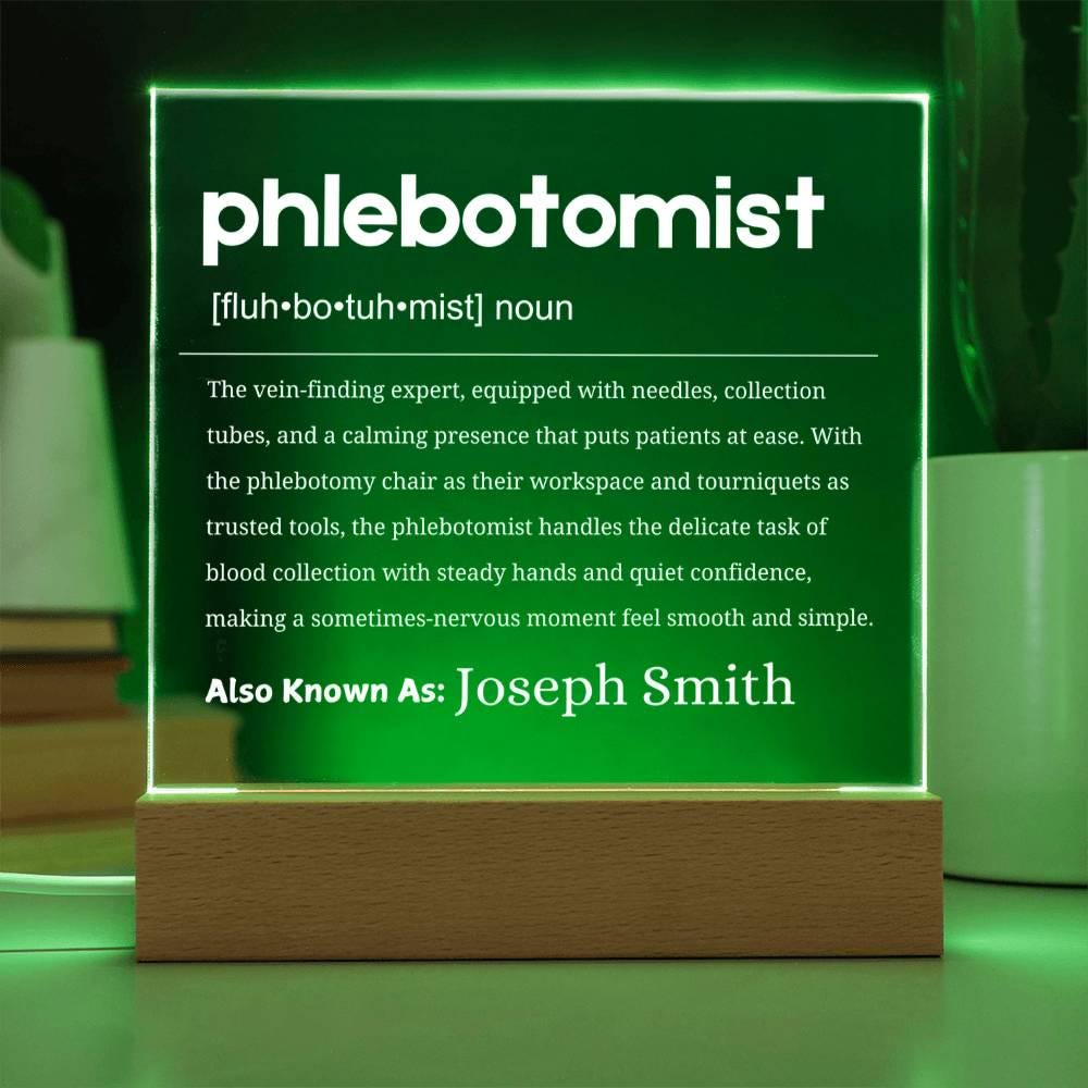Phlebotomist Gift Personalized LED Acrylic Plaque – Phlebotomy Gifts – view 7