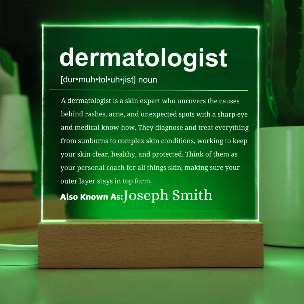 Personalized Dermatologist Acrylic Plaque: LED Base – Dermatology Gift – view 9