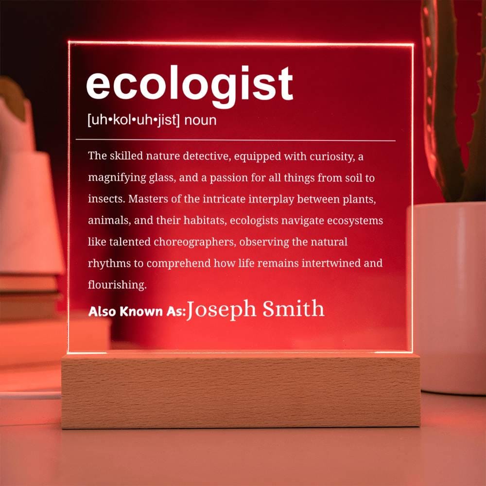 Ecologist Gift Personalized LED Acrylic Plaque – Ecology Graduate Gift – view 6