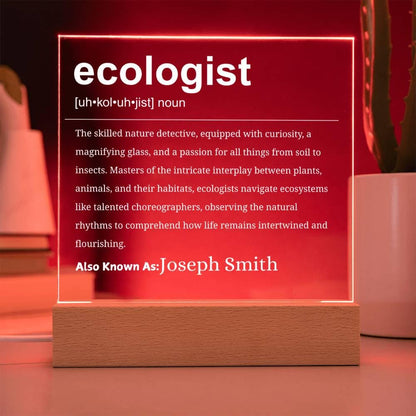 Ecologist Gift Personalized LED Acrylic Plaque – Ecology Graduate Gift – view 6